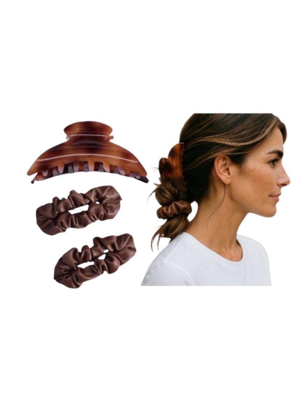 Time and Tru Brown Tortoiseshell Hair Accessories Set